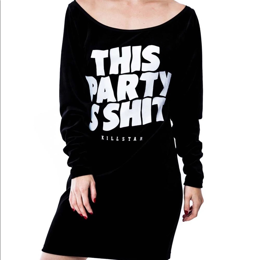 NWT Killstar velvet this party is shit dress